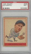 DICK BARTELL 1938 GOUDEY HEADS-UP BASEBALL #248 NRMT PSA 7