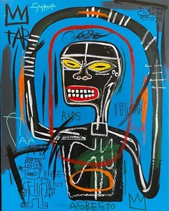 Rare Huge Vintage 1983 Fits Basquiat Painting 30 by 24 inches - Picture 1 of 9
