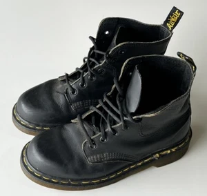 Dr Doc Martens 1460 Original Classic Black Leather Boots Size 4 Made In England - Picture 1 of 13