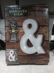 14" Tall LED Marquee Sign - Ampersand (&) - Rustic - Indoor Use Only - Picture 1 of 9