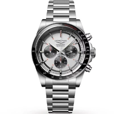 New Longines Conquest Black Chronograph Steel 42mm Men's Watch L38354726 - Image 1 of 4