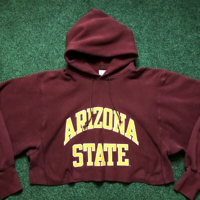 Sudadera de Colección Arizona State Tejido Inverso Talla XXL Granate Recortada con Capucha Foto 1 de 4