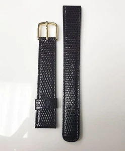 Seiko Japan Vintage braunes Lederband 16 mm braunes Band goldene Schließe  - Bild 1 von 3