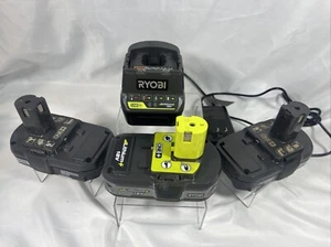 Ryobi One+ 18V Lithium-ion Batteries x3 & Charger Tested P189,P107,P102, Tested - Picture 1 of 17
