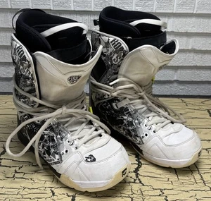Vintage Rom SDS Libertine Showboard Stiefel Herren Größe 11 Punk Rock weiß & schwarz selten - Bild 1 von 14