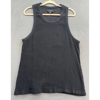 Camisa ALLSAINTS para mujer L negra malla tejido gofre camiseta sin mangas GOTS orgánica Foto 1 de 4