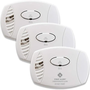 FIRST ALERT Plug-In Carbon Monoxide Detector with Battery (Pack of 3), White - Picture 1 of 7