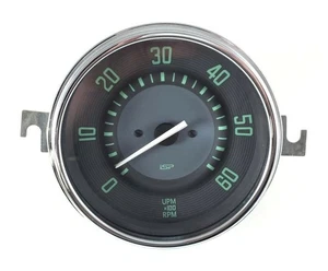 VW GHIA 110mm TACHOMETER 0 - 6,000 RPM 12V REV COUNTER GAUGE GREEN NUMERICALS - Picture 1 of 4