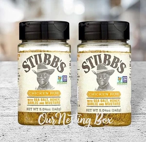2 Stubb's Chicken Rub With Sea Salt Honey Garlic & Mustard 5.4 oz - Picture 1 of 2
