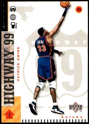 帕特里克·尤因 1998 - 99 Upper Deck #307 尼克斯队 NBA 阅读免费送货亲笔签名丹 — 第 1/2 张图片