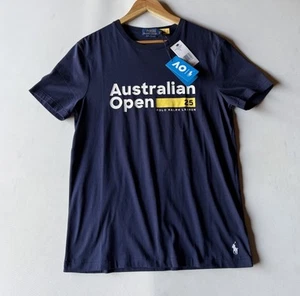 Polo Ralph Lauuren Australian Open 2025 Tshirt Men Medium Custom Slim Fit New - Picture 1 of 13