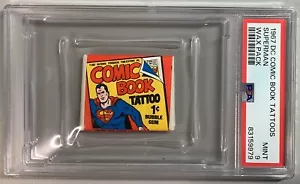 1967 DC COMIC BOOK TATTOOS WAX PACK: SUPERMAN, PSA 9 MINT (POP 5, 0 HÖHER) - Bild 1 von 2