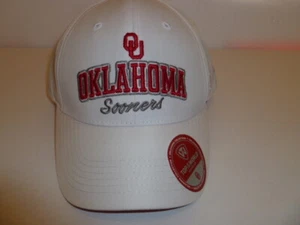OU Oklahoma Sooners White Cap Hat NEW with tag snapback dri-fit type poly fabric - Picture 1 of 9