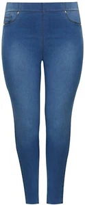 Ladeis Übergröße blau Stretch dünn Jegging Denim zum Anziehen Jeans 32" Bein - Bild 1 von 4