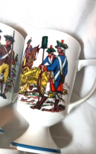 Fred Roberts Revolutionary War “Vintage 1970sPedestal Mugs  5 Bicentennial USA” - Picture 1 of 10