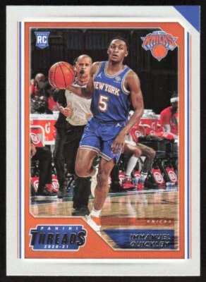 2020-21 Panini Chronicles Threads Immanuel Quickley RC #100 New York Knicks - Image 1 of 2
