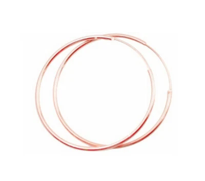 Pendientes de tubo de 2 mm con bisagras sin fin pulidos en oro rosa  Foto 1 de 4