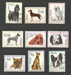 chien de race Pologne 1963 Y&TN°1232/1240 une série de 9 timbres oblitérés/T5173 - Picture 1 of 1