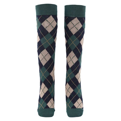 Womens Socks Stretchy Thigh-Highs 1 Pair Check Stockings Knitted Daily Wear - Image 1 of 3