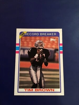 1989 Topps # 2 TIM BROWN Rookie RB Los Angeles Oakland Raiders Las Vegas  - Image 1 of 2