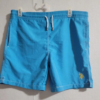 U.S. Polo Assn. Pantalones cortos de natación para hombre azules forrados talla mediana Foto 1 de 4