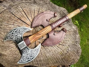 Handmade Double Head Berserker Axe, Large Norse Axe, Hand Forged Steel Axe. Gift - Picture 1 of 6