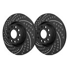 For Volvo XC90 03-14 Double Drilled & Slotted 1-Piece Front Brake Rotors Volvo XC90