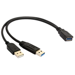 Cable de extensión divisor de datos y datos de alimentación extra USB 3.0 hembra a 2 USB macho - Imagen 1 de 3