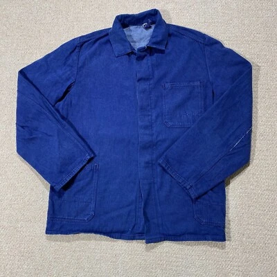 Chaqueta de Trabajo Francesa DE COLECCIÓN Para Hombre Mediana 48 EU Azul Cambray Denim Años 70 70 Foto 1 de 4