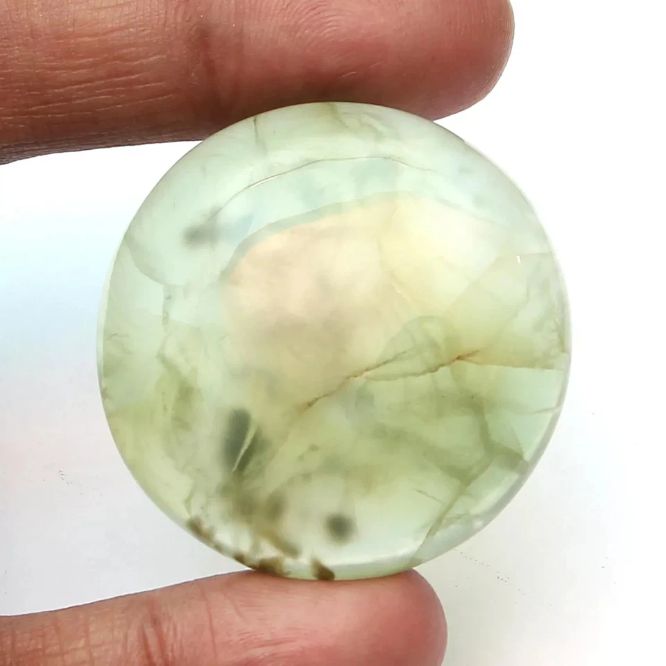 AA 100% Natural GREEN Prehnite Lustrous Unheated ROUND LOOSE GEMSTONE 117.40 CRT - Image 1 of 1