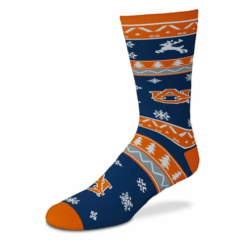 Auburn Tigers Men's Socks Large Size 10 to 13 Holiday Christmas Cover