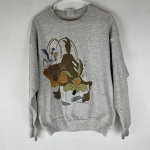 Vintage 1993 Looney Tunes ACME Wile E Coyote Roadrunner Crew Neck Sweater One Sz - Picture 1 of 6