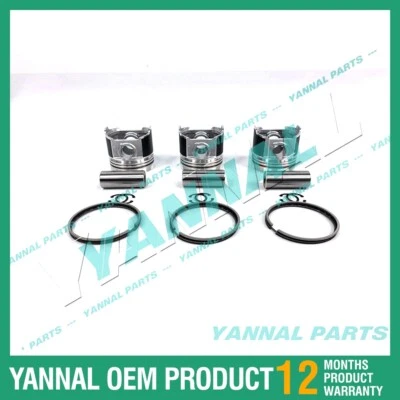 3Pcs Piston With Piston Ring+0.5mm For Isuzu 3KR2 engine (oversize) - Image 1 of 4