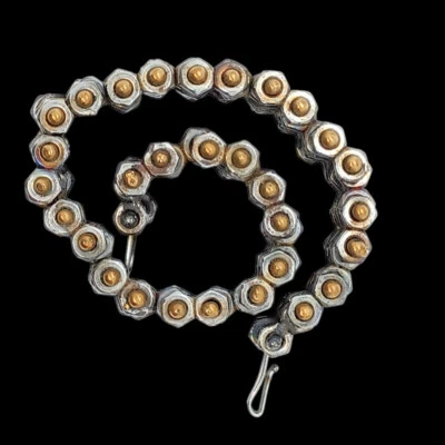 ORIGINAL One Of A Kind Handcrafted Artisan Hex Nuts Bracelet Fashion Statement - Image 1 of 4