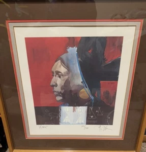 *RAR* Bart Forbes - Kiowa - signierter und nummerierter Druck #197/380 25x24x2 Indianer - Bild 1 von 6