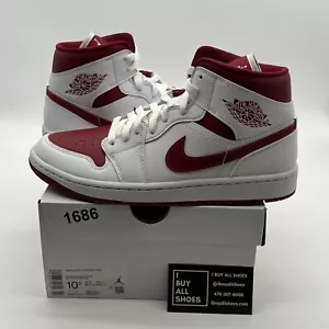 Size 10.5 - Air Jordan 1 Mid White Pomegranate W (BQ6472-161) - Picture 1 of 8