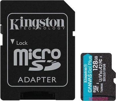 Kingston Canvas Go Plus microSD 128GB Classe 10 170MB/s Scheda Memoria - Immagine 1 di 4