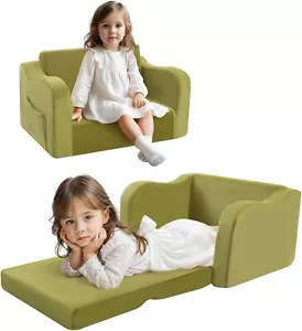 MeMoreCool Fold Out Kids Couch Toddler Chair, Comfy Baby Sofa Kid Lounge Chair - Picture 1 of 8