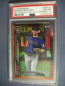 BRENDAN RODGERS 2016 Bowman Chrome Scouts' Top 100 Orange Ref/25 PSA GEM MINT 10 - Picture 1 of 2