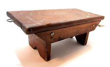 Primitive Old 1930s Handcrafted Wood Rustic Antique Country Farmhouse Foot Stool