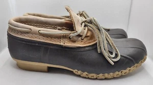 L.L. Bean Boots Women's 6M Brown Black Low Ankle Duck Rain Waterproof - Picture 1 of 9