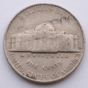 1949-S 5c Lamination ERROR Jefferson Nickel - 5 cents - Picture 1 of 2