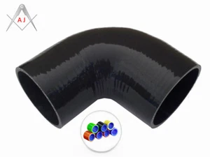 Black For ID 2.75" to 3" 70mm/76mm Silicone 90 Degree Elbow Coupler Reducer Hose - Picture 1 of 5