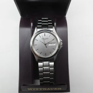 Vtg New Old Stock Men's Wittnauer Watch W/ New battery & box 37mm Swiss - Picture 1 of 13