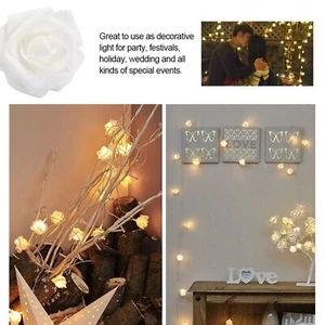 3 Meter 20LED USB Artificial Flower String Lights Rose Fairy Lights - Picture 1 of 12
