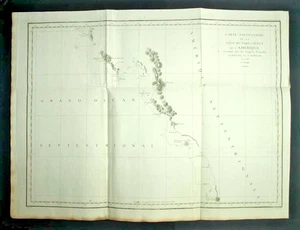 CARTE DU NORD OUEST DE L'AMÉRIQUE CALIFORNIE Gravure voyage de Lapérouse 1797 - Bild 1 von 2