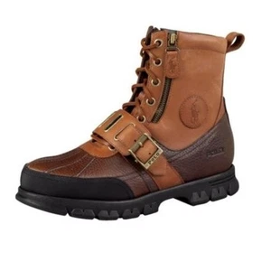 Polo Ralph Lauren Andres III Premium Leather Winter Duck Buckle Boots Mens 11 - Picture 1 of 11