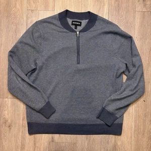 Bonobos Quarter Zip Geometric Slim Large Blue Sweater Pullover WEICH - Bild 1 von 8