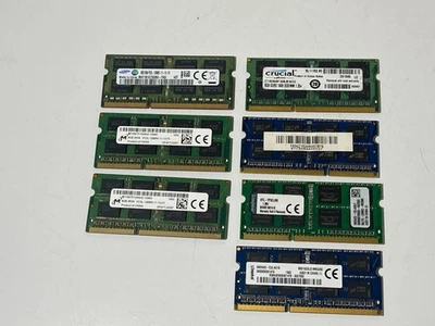 Lote de (7) 8 GB cada una DDR3 memoria para computadora portátil PC3/PC3L 12800S marcas mixtas Foto 1 de 4