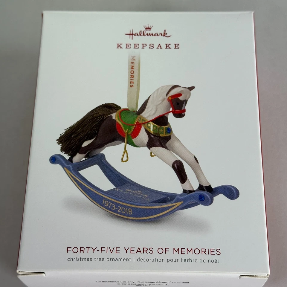 2018 Hallmark Keepsake Rocking Horse Christmas Ornament 45 Years of Memories